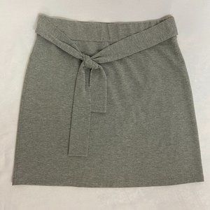 LOFT Grey Jersey Knit Stretch Skirt w/ tie - SIZE L